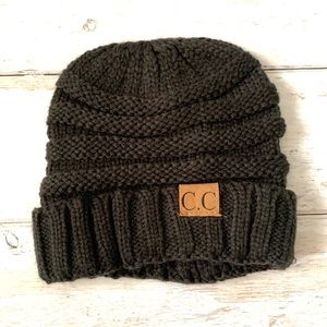 CC Beanies Baby Toddler Winter Hat Knit Design Dark Charcoal Gray Color
